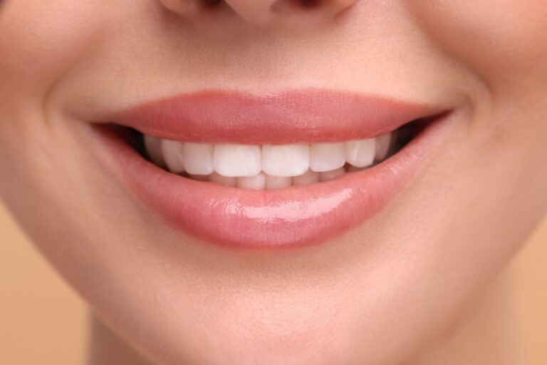 woman's beautiful lips and teeth