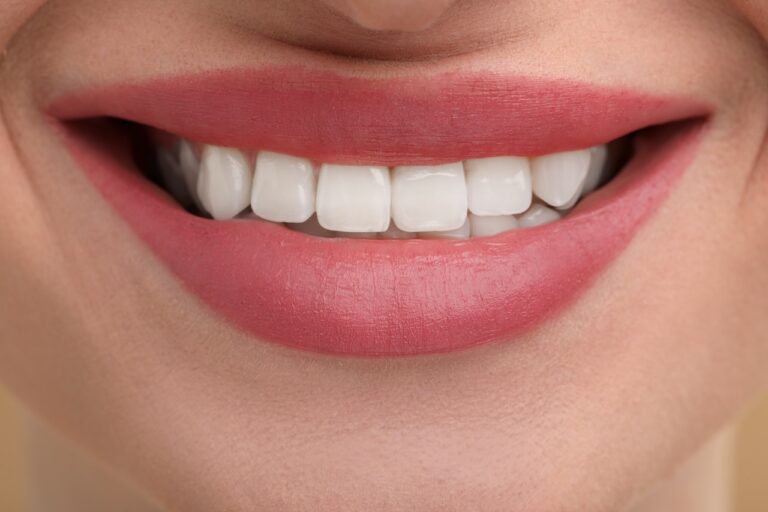 smiling mouth with white teeth